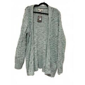 Forever 21 women's blue chunky knit cardigan sweater sz XL 1534 new tag